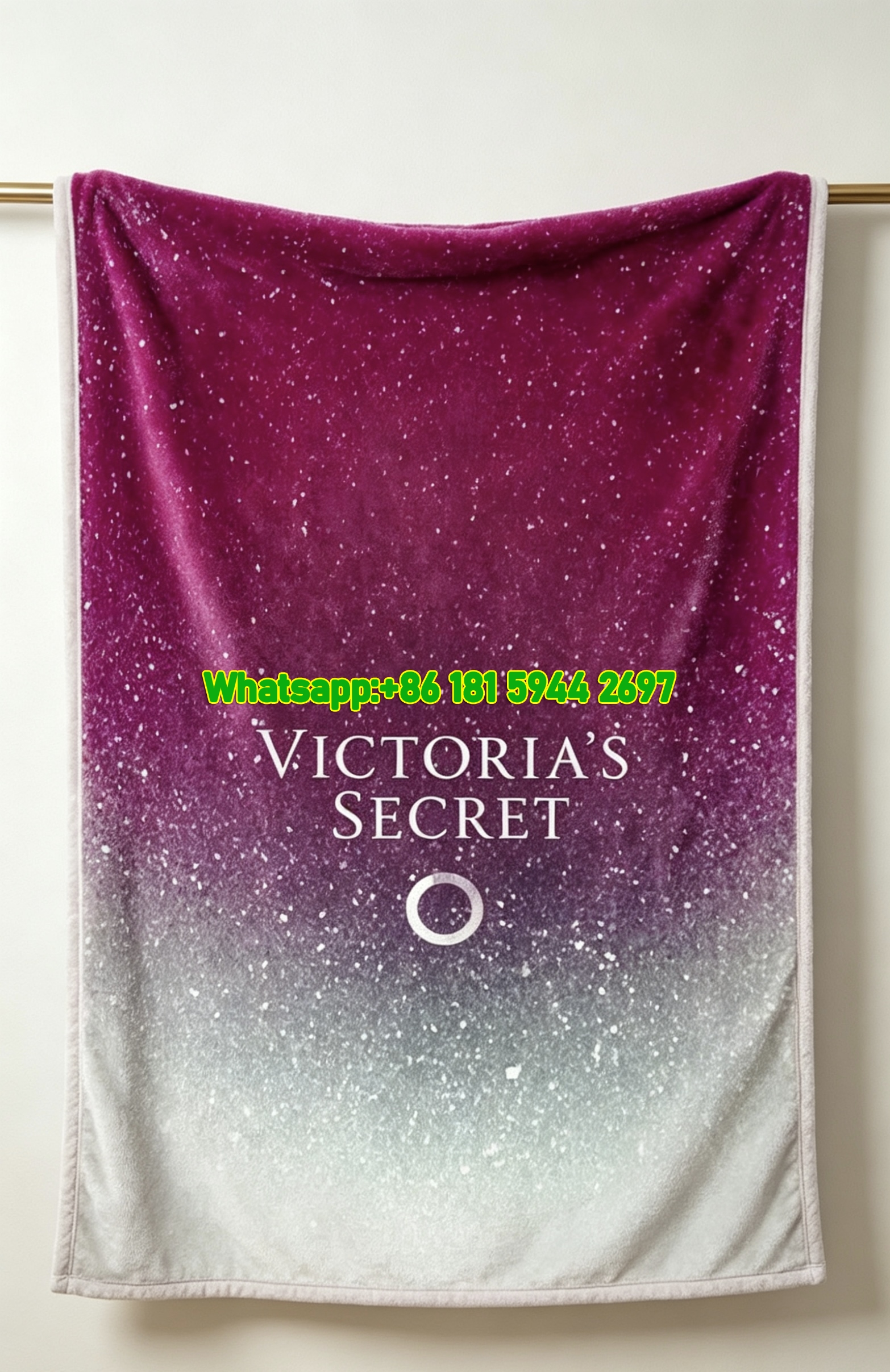 Victoria's Secret Glitter Gradient Flannel Fleece Throw Blanket V012